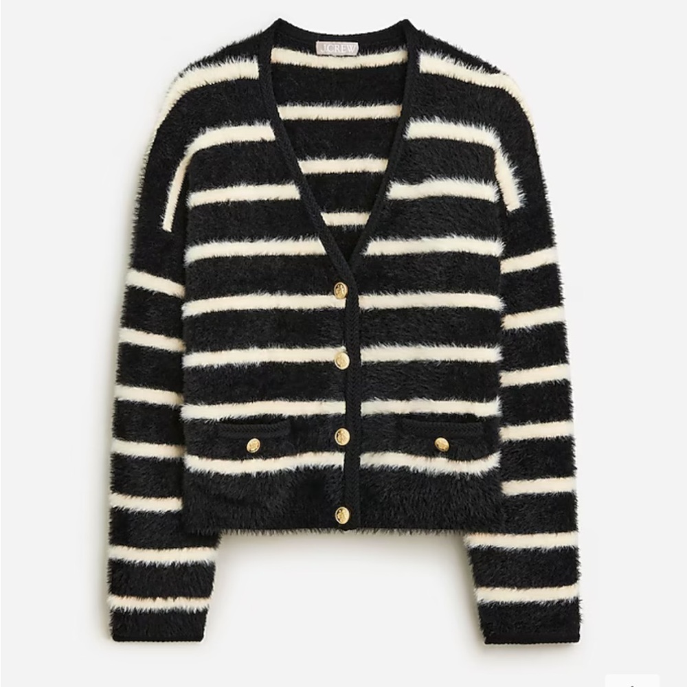 NWOT Sweater lady jacket in striped brushed yarn